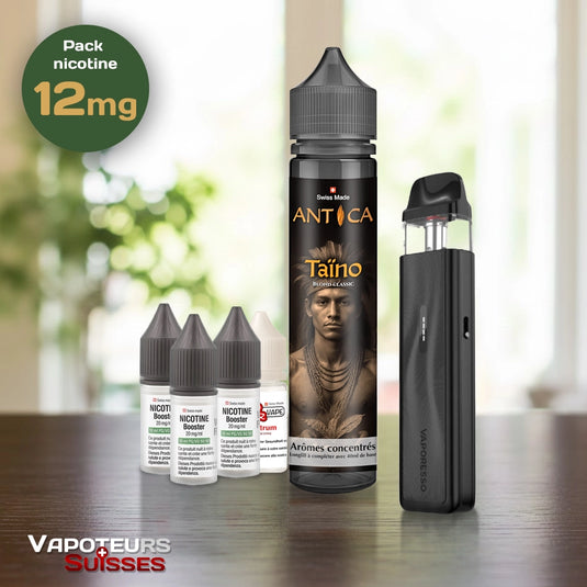 Pack débutant 24 - 12mg - Embout Plat - Tabac