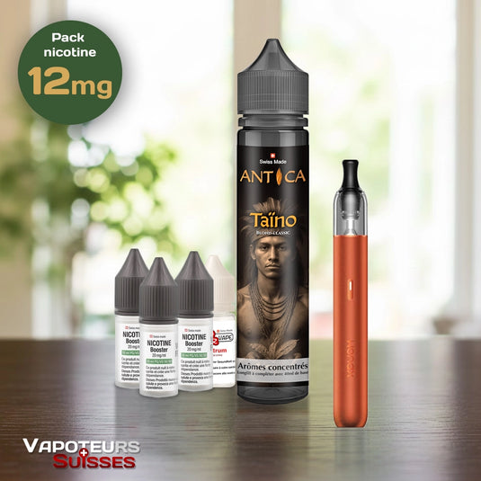 Pack débutant 22 - 12mg - Embout Rond - Tabac