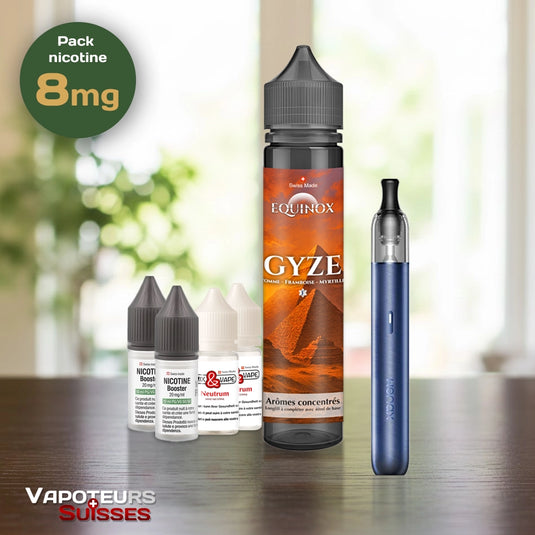 Pack débutant 1 - 8mg - Embout plat - Fruité