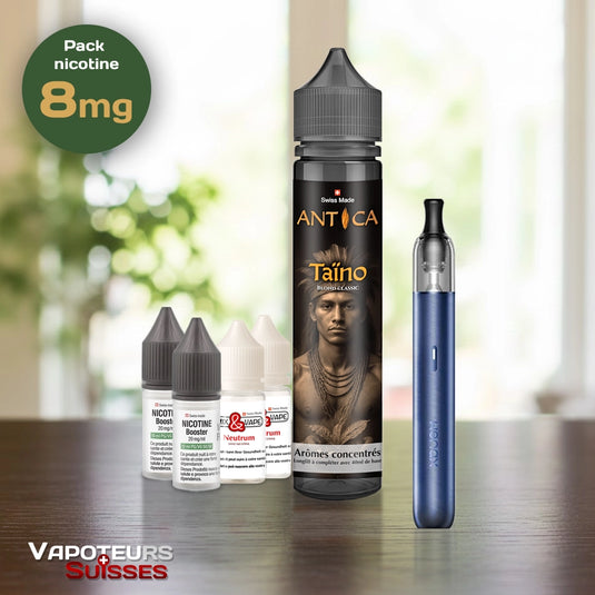 Pack débutant 18 - 8mg - Embout Rond - Tabac