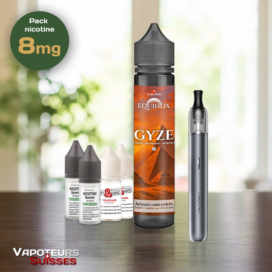 Pack débutant 1 - 8mg - Embout plat - Fruité