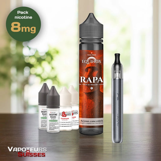 Pack débutant 1 - 8mg - Embout plat - Fruité