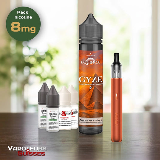 Pack débutant 1 - 8mg - Embout plat - Fruité