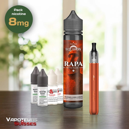 Pack débutant 1 - 8mg - Embout plat - Fruité