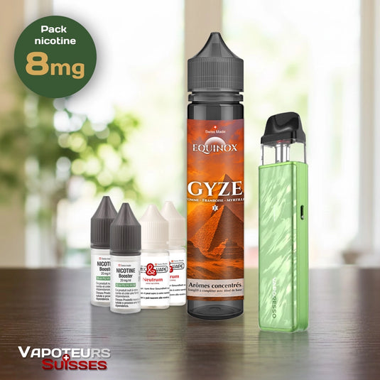 Pack débutant 3 - 8mg - Embout Plat - Fruitée