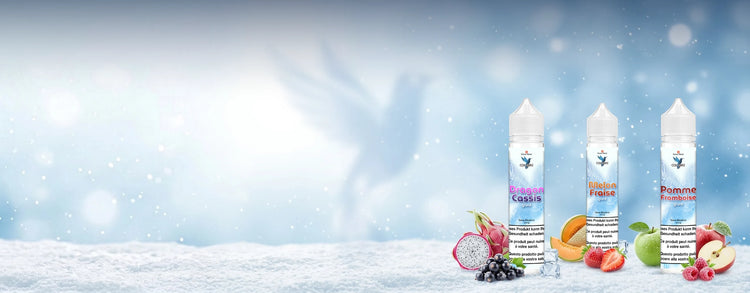 E-liquides Colibri givrés Dragon Cassis, Melon Fraise et Pomme Framboise – Vapoteurs Suisses