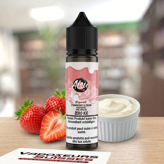 E-liquide Aisu Zero Ice Strawberry & Cream 50 ml - Vapoteurs Suisses