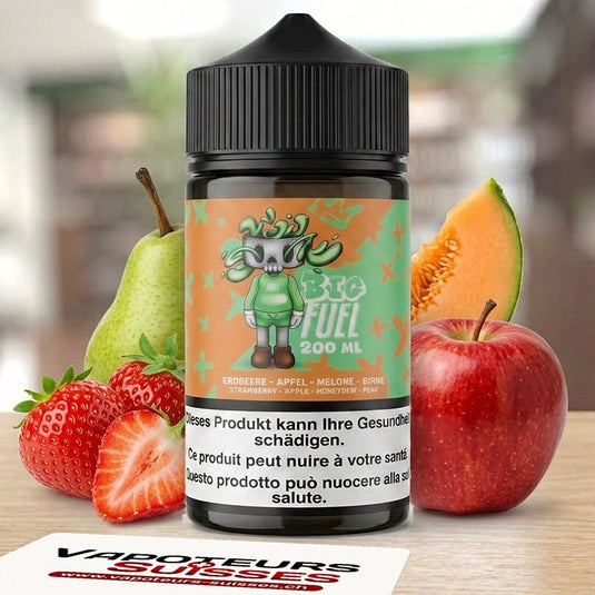 E-liquide Big Fuel Fraise Pomme Melon Poire 200 ml - Vapoteurs Suisses