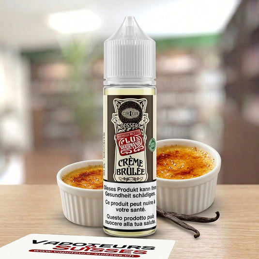 E-liquide Curieux Dessert Crème Brûlée 50ml – Vapoteurs Suisses