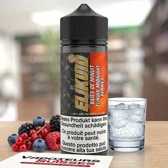 E-liquide Elikuid Maxi Fruit Baies de minuit 100 ml - Vapoteurs Suisses