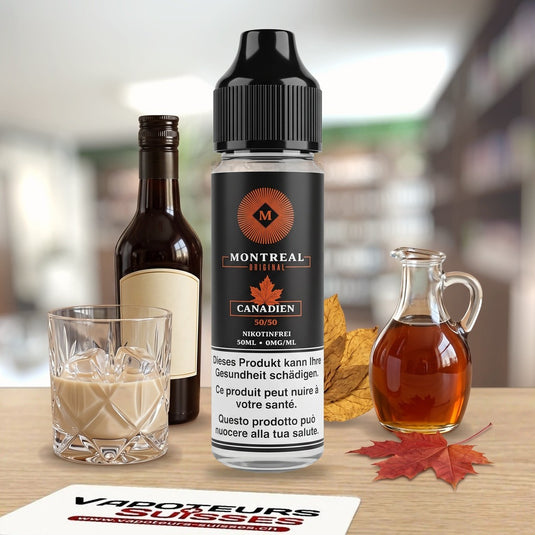E-liquide Montreal Original Le Canadien 50 ml – tabac blond, sirop d'érable et crème de whisky