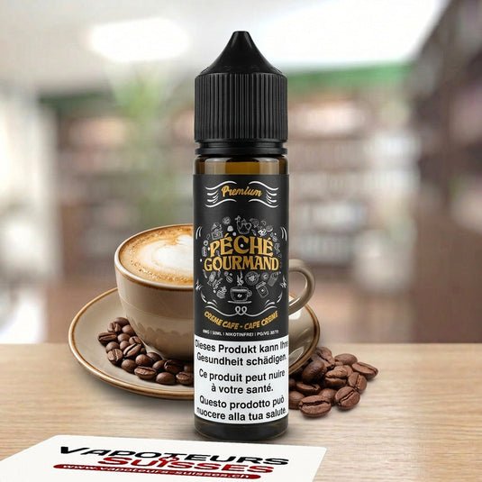 E-liquide Péché Gourmand Crème Café 50 ml - Vapoteurs Suisses