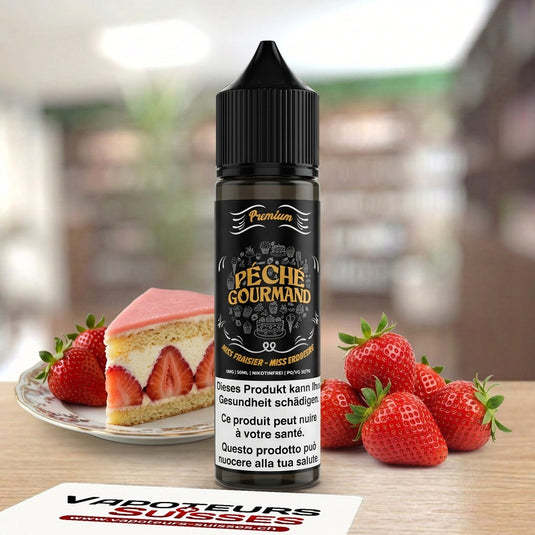 E-liquide Péché Gourmand Miss Fraisier 50 ml - Vapoteurs Suisses