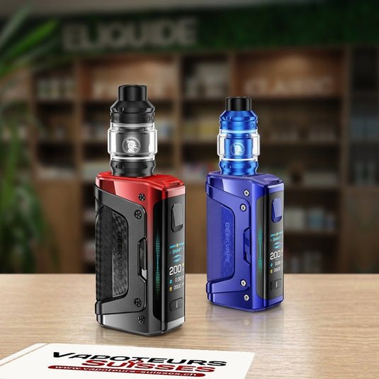 Kit Aegis Legend 5 Geekvape Turbo Red et Twilight Blue en boutique - Vapoteurs Suisses