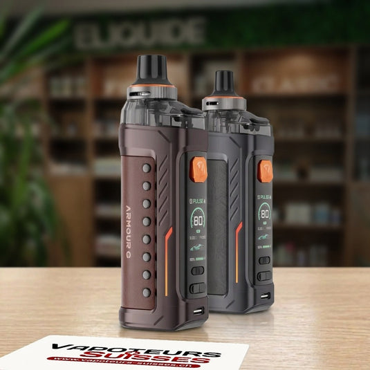 Kit Armour G Vaporesso Brown et Grey Knight en boutique - Vapoteurs Suisses