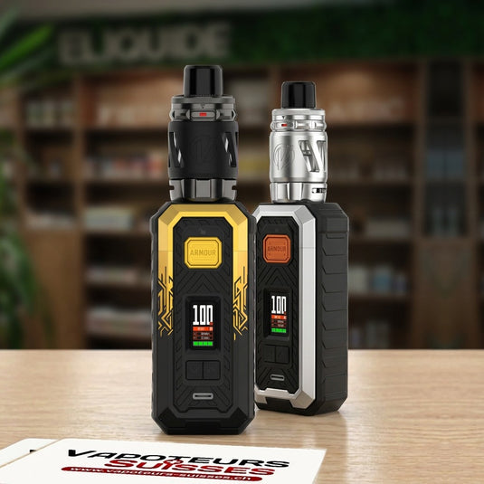 Kit Armour S Vaporesso Cyber Gold et Silver en boutique - Vapoteurs Suisses