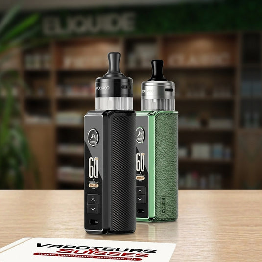Kit Drag S3 Voopoo Spray Black et Green en boutique - Vapoteurs Suisses